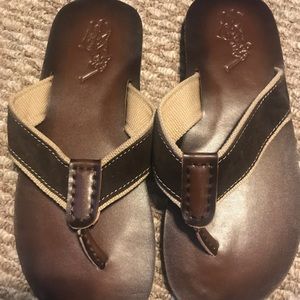 Polo leather flip flops